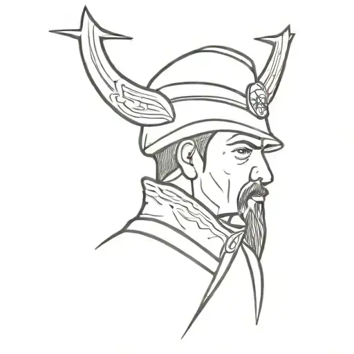 cossack siromaha hetman hat and shashka tattoo design idea