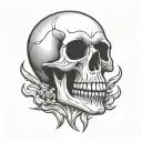 skull simple cartoon outline basic tattoo design tattoo design idea