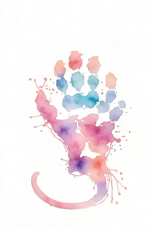 Arsenal, dog paw, travel, cross, colour splash tattoo design idea