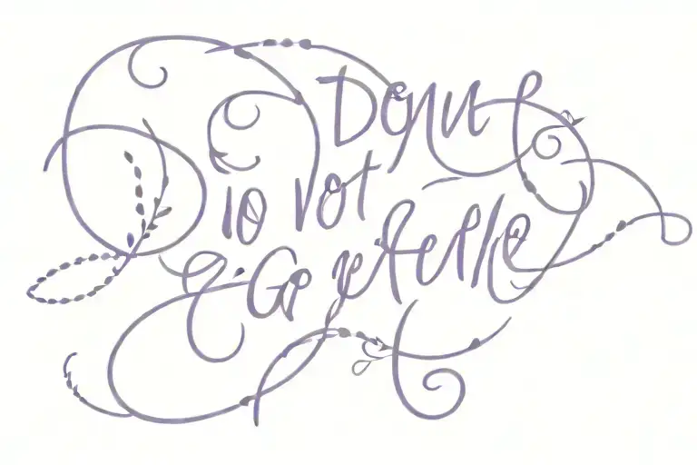 Do not go gentle cursive purple tattoo design idea