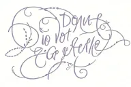 Do not go gentle cursive purple tattoo design idea