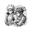 Naruto and Sasuke tattoo design idea