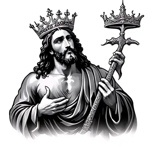 jesus is king tattoo design idea