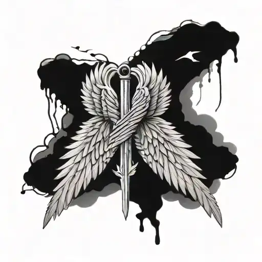 Wings of Freedom from Attack on Titan Mixed with the basement key tattoo design idea
