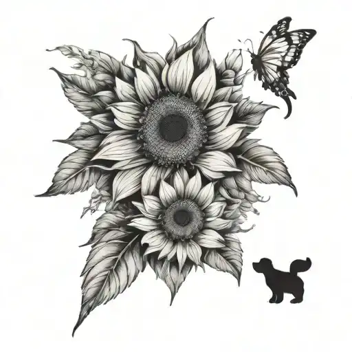 black and white- justin bieber- sunflower, winnie the pooh- love- friends  tattoo design idea
