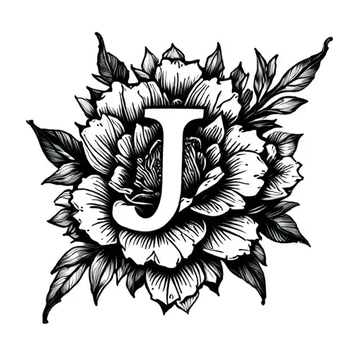 Hidden J tattoo design idea