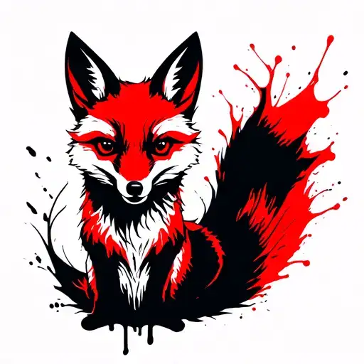 "Fox Box" "Fox Box" in the shape of a fox tail tattoo design idea