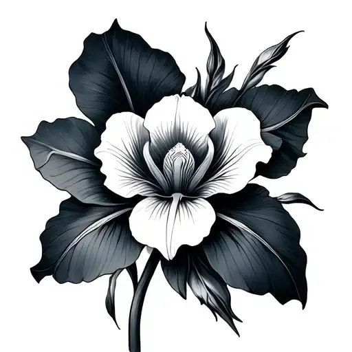 euclid geometry with an iris flower symbolizing peace and strength tattoo design idea