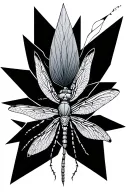 mayfly nymph geometric tattoo design idea