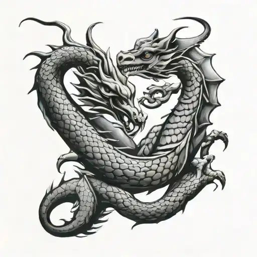 scorpion and dragon tattoo design idea