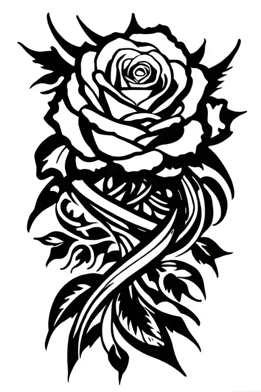 Depeche Mode rose wrapped tattoo design idea