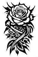 Depeche Mode rose wrapped tattoo design idea