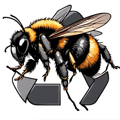 bumblebee intertwined with a recycling sign  tattoo design idea