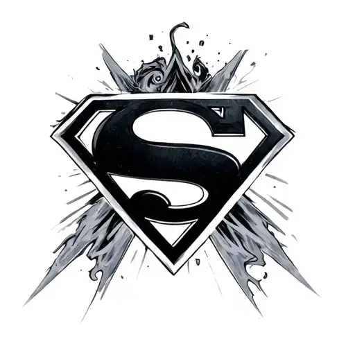 Superman Logo with an acoustic tattoo design idea