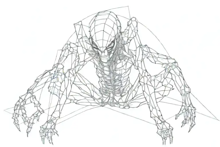 on the knee jaw and wire and spider tattoo design idea