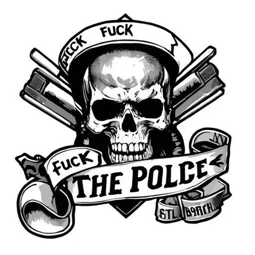 fuck the police tattoo design idea
