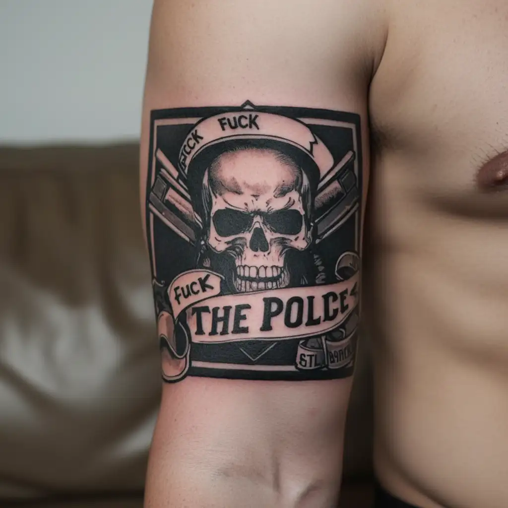 fuck the police tattoo design idea