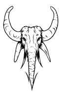 mammoth head tattoo design idea