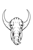 mammoth head tattoo design idea