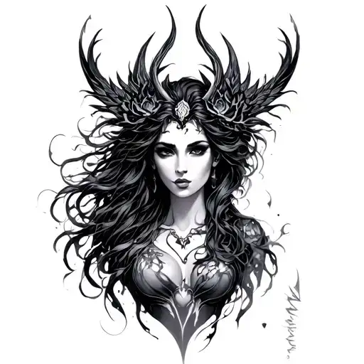 Nyx Goddess tattoo design idea