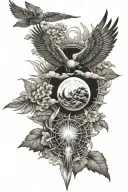 Ikarus falling sun perception rising sun tattoo design idea