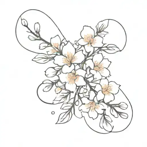 Cloud Japanese Leafs Cherry Blossom tattoo design idea