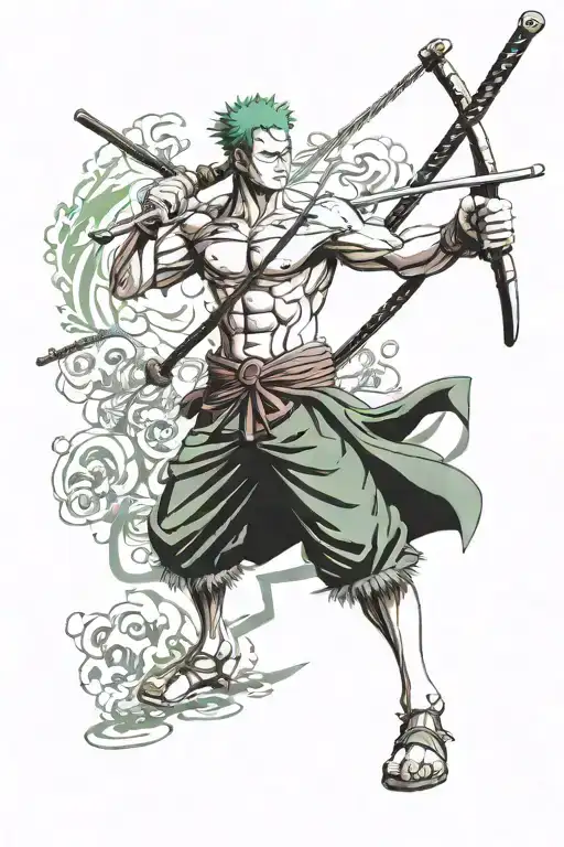 roronoa zoro one piece tattoo design idea