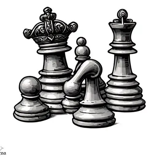 Jamaican king chess piece tattoo design idea