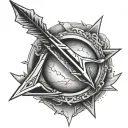 LUNAR ECLIPSE AND ARROW tattoo design idea