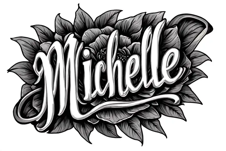 Michelle name tattoo on inner bicep tattoo design idea