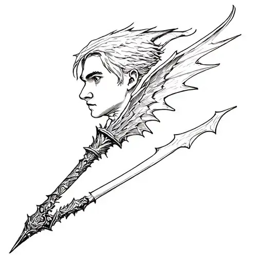 Draco malfoy wand tattoo design idea