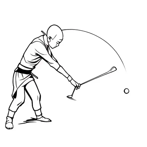 aang from last air bender golfing simple tattoo tattoo design idea