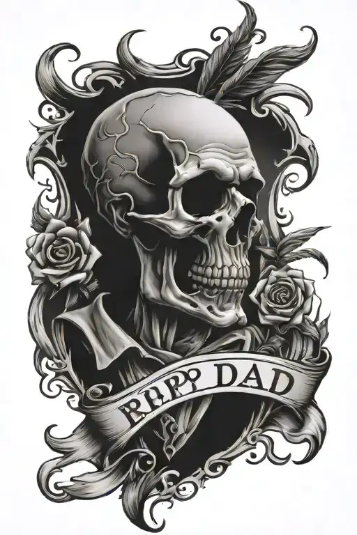rip dad tattoo design idea