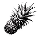 Upside Down Pineapple tattoo design idea