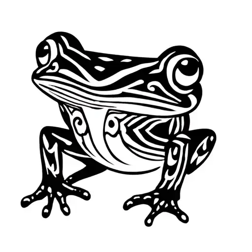 mayan warior frog tattoo design idea