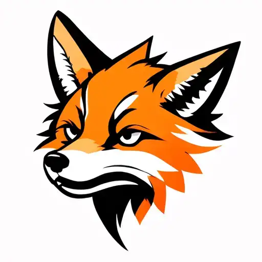 Fox head logo. Low detail, simple design. tattoo design idea
