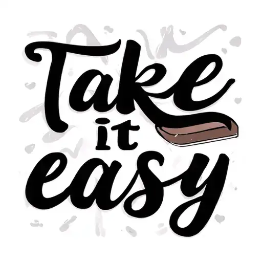 take it easy words with background chocolate tattoo design idea