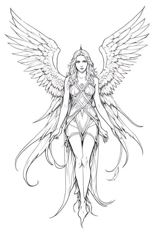 seraphim angel tattoo design idea