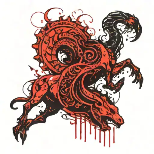 aquarius zodiac sign Capricorn zodiac sign tattoo design idea