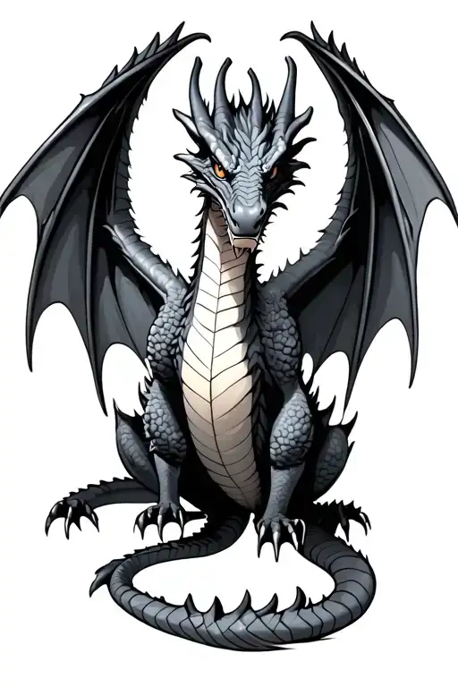 dragon, 4 legs & wings tattoo design idea