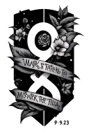 mark 9:23 written tattoo design idea