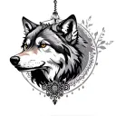 wolf, mud, mandala, chandelier tattoo design idea