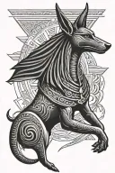 anubis And eye of horus tattoo design idea