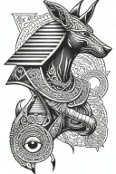 anubis And eye of horus tattoo design idea