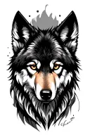 Feminine Wolf tattoo design idea