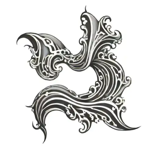 Coverup Wave Patterns tattoo design idea