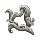 Coverup Wave Patterns tattoo design idea