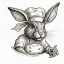 rabbit chef tattoo design idea