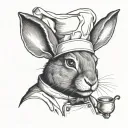 rabbit chef tattoo design idea