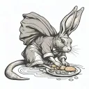 rabbit chef tattoo design idea